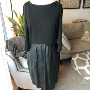 Calvin Klein Faux Leather Stitched Dress